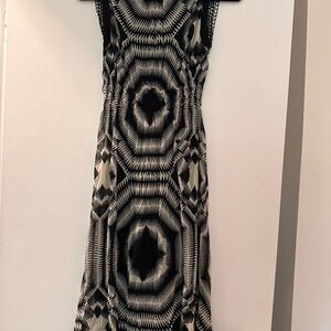 Elegant Black and White Patterned Dress